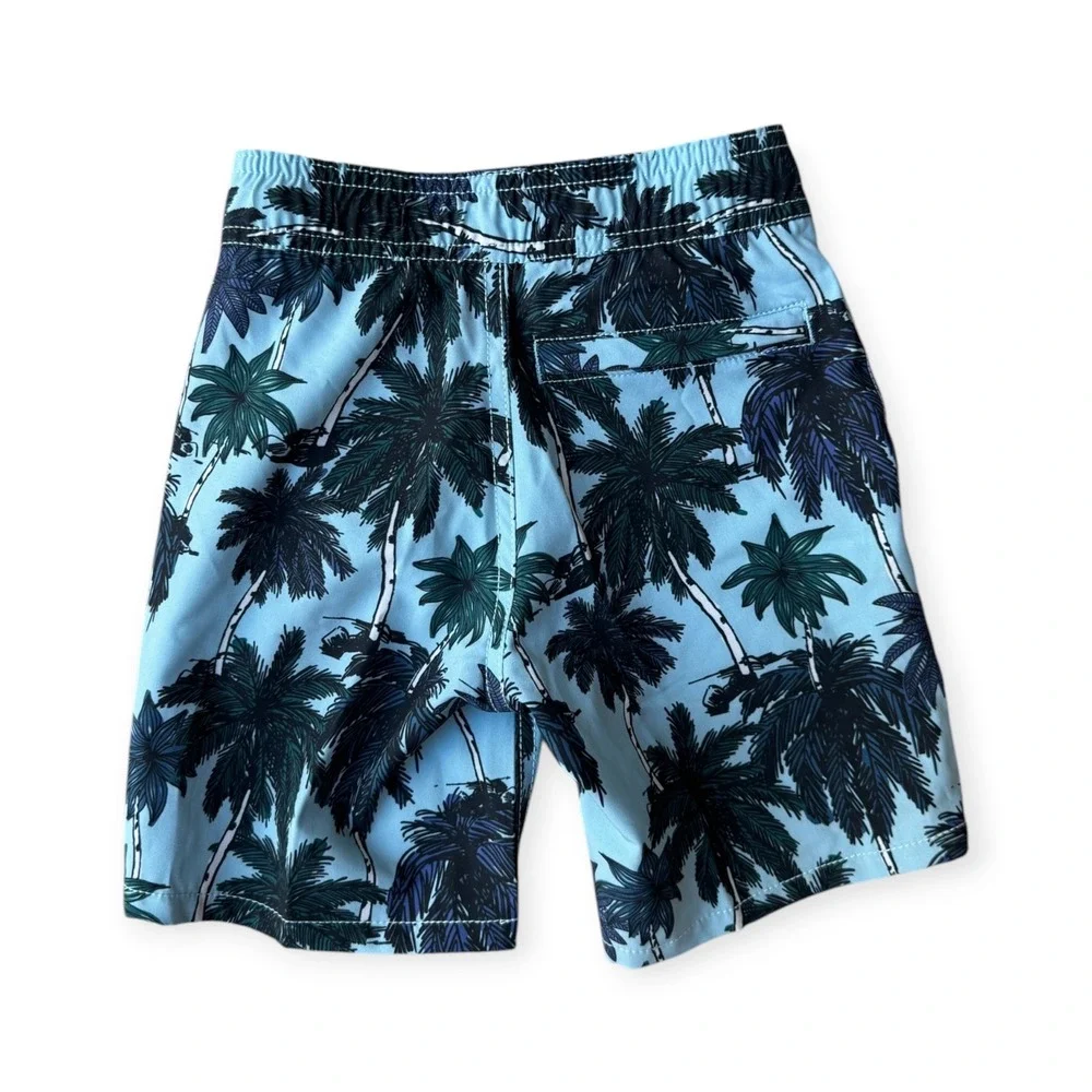 NWT Devereux Golf Kids Baja Swim Trunks Royal Palms Size 4-5